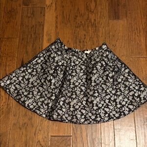 Gianni Bini Black Floral Skirt